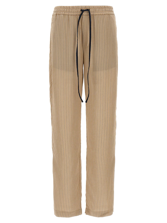 Pleat Detail Pyjama Pants Brown
