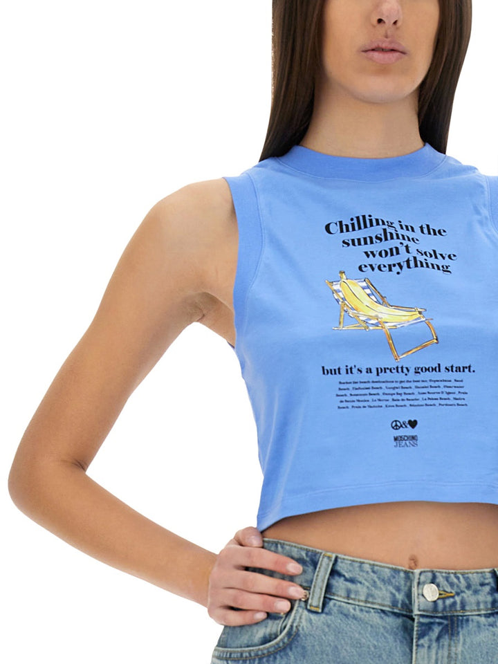 Moschino Jeans T shirts - Light Blue | Wanan Luxury