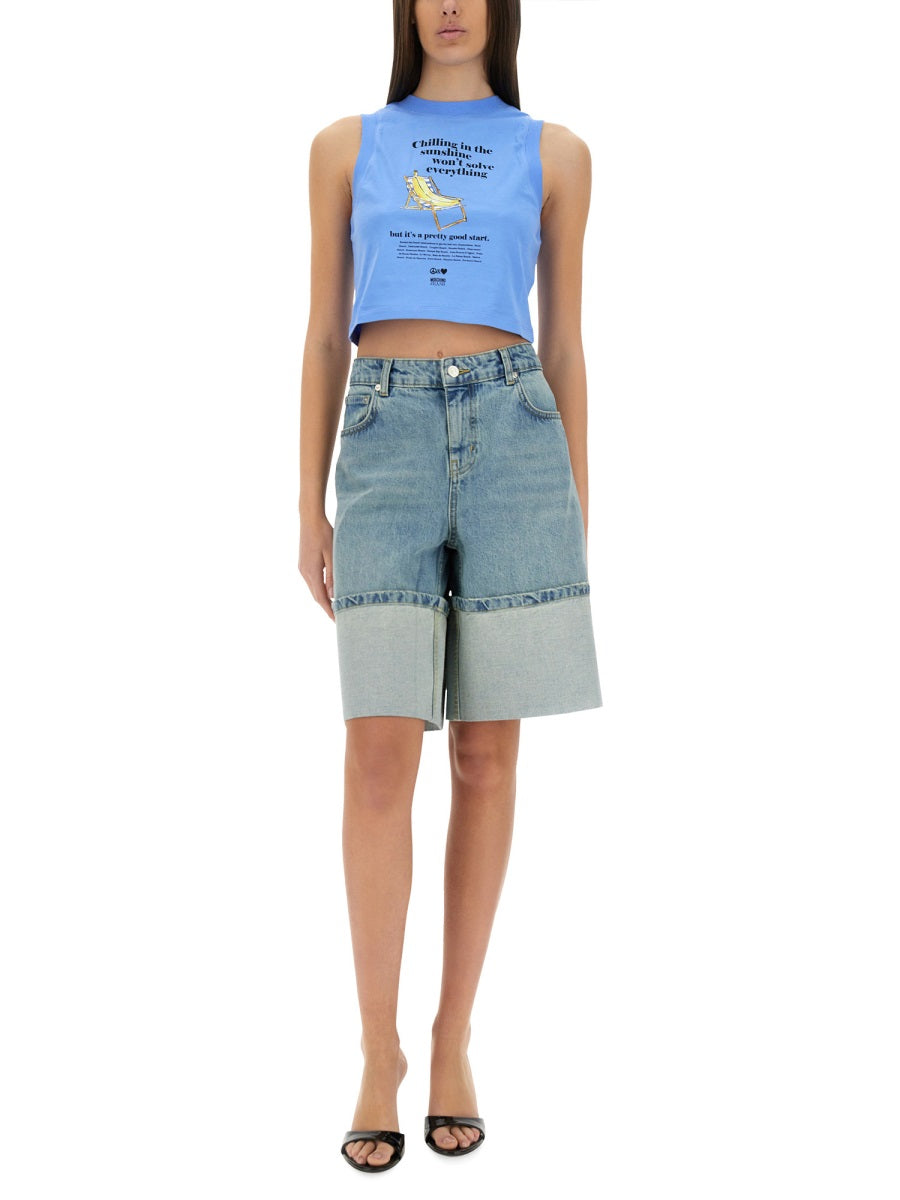 Moschino Jeans T shirts - Light Blue | Wanan Luxury