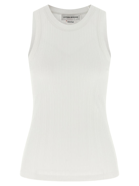 Rib Tank Tops White