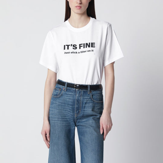 White Cotton “It’s Fine” T-Shirt