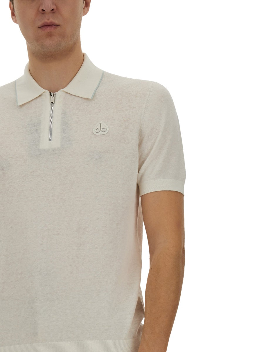 Moose Knuckles Polo - White | Wanan Luxury