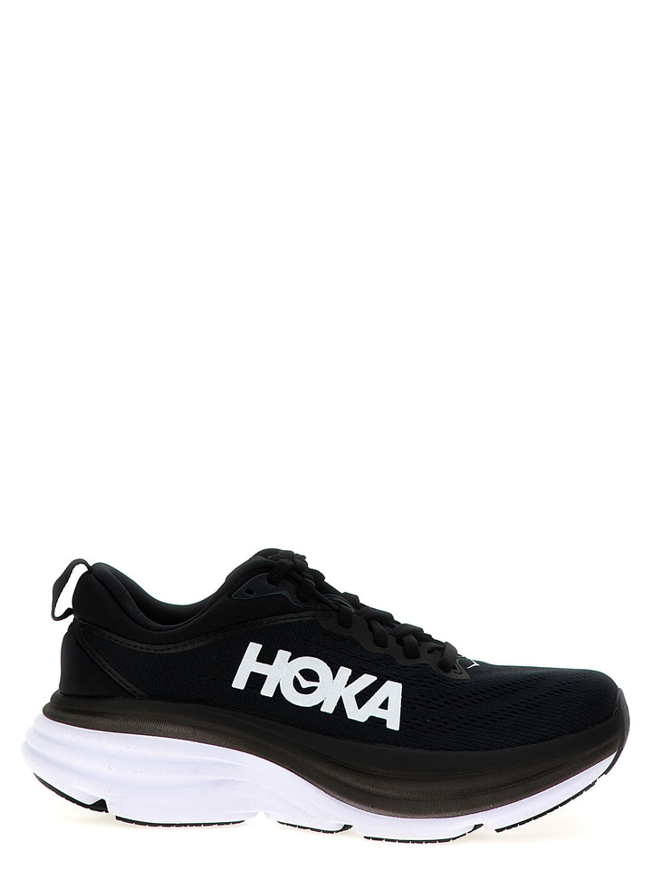 Hoka One One Bondi 8 Sneakers - White/Black | 674a829e96b059fe9a80c6e35e63f8ce931b4600