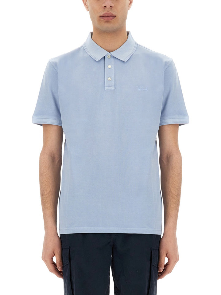 Woolrich Polo - White, Light Blue | Wanan Luxury