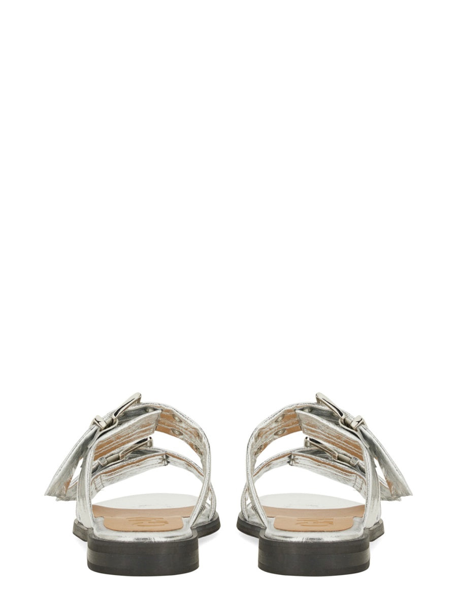 Ganni Sandals - Silver | Wanan Luxury