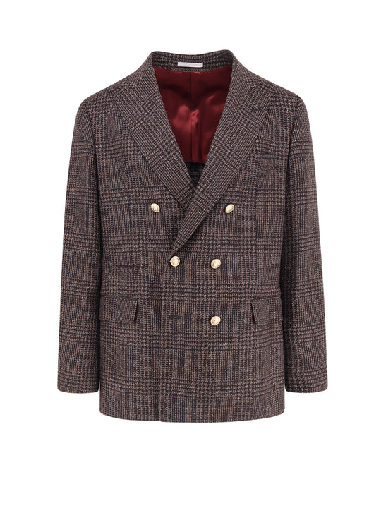 Prince Of Wales Wool Blend Blazer