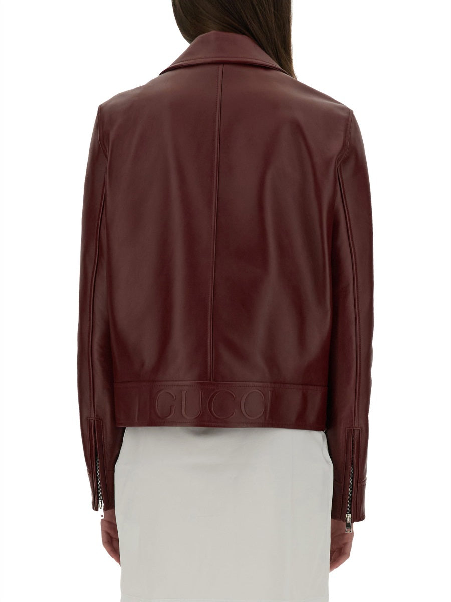 Gucci Leather Jackets - Bordeaux | 42203cefda08d244364a52c2cd2107414a98fa59