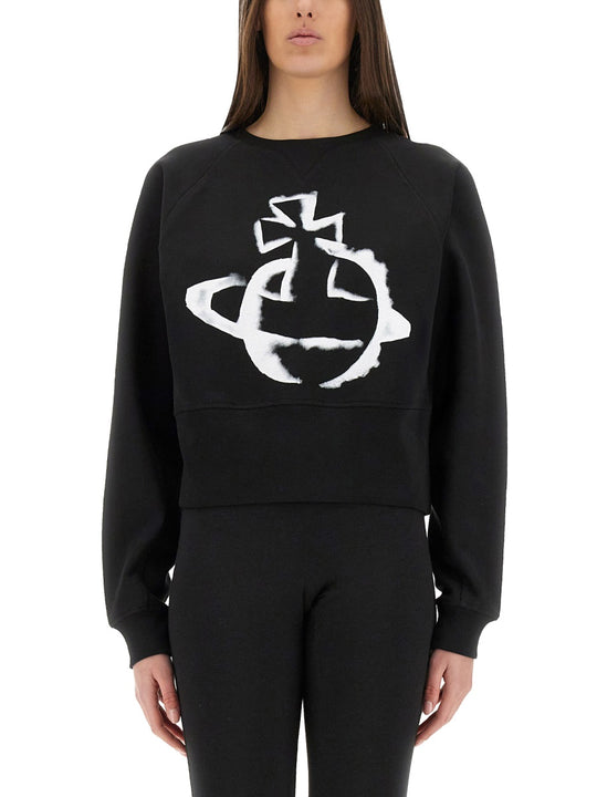 Cropped Sweatshirt "Stencil Orb"
