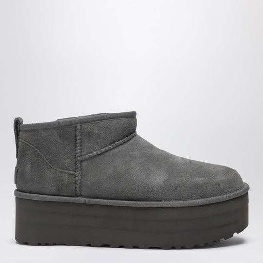 Classic Ultra Mini Grey Boot With Platform