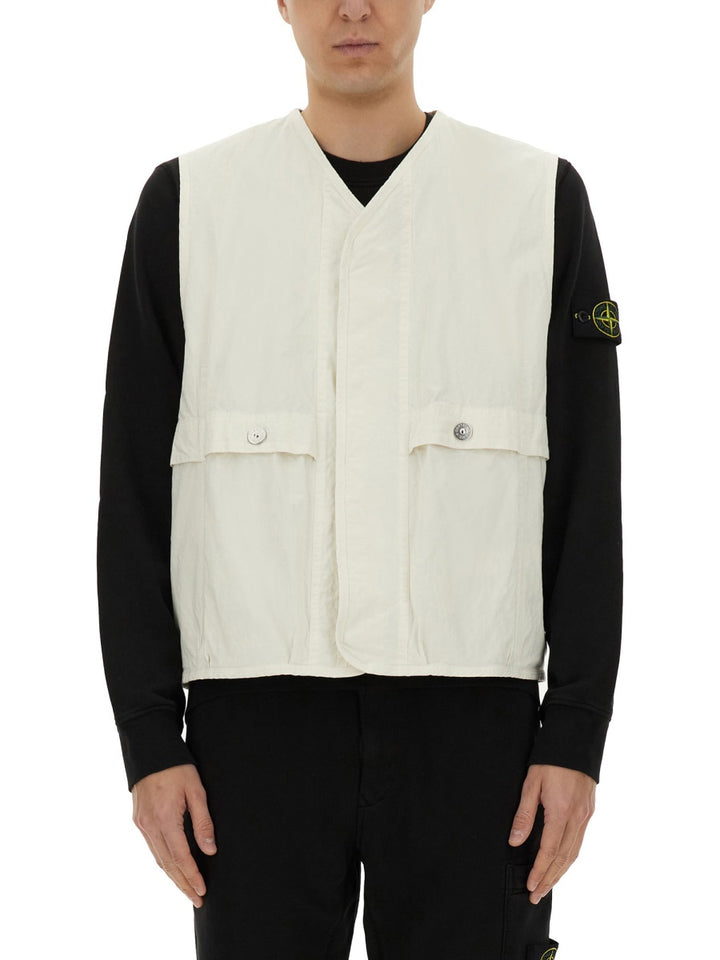 Stone Island Gilet - White | Wanan Luxury