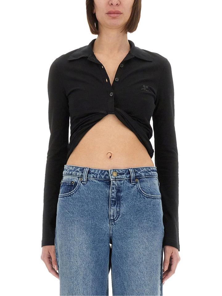 Courrèges Polo - Black | Wanan Luxury