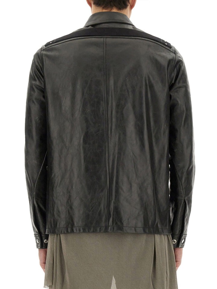 Rick Owens Leather Jackets - Black | Wanan Luxury