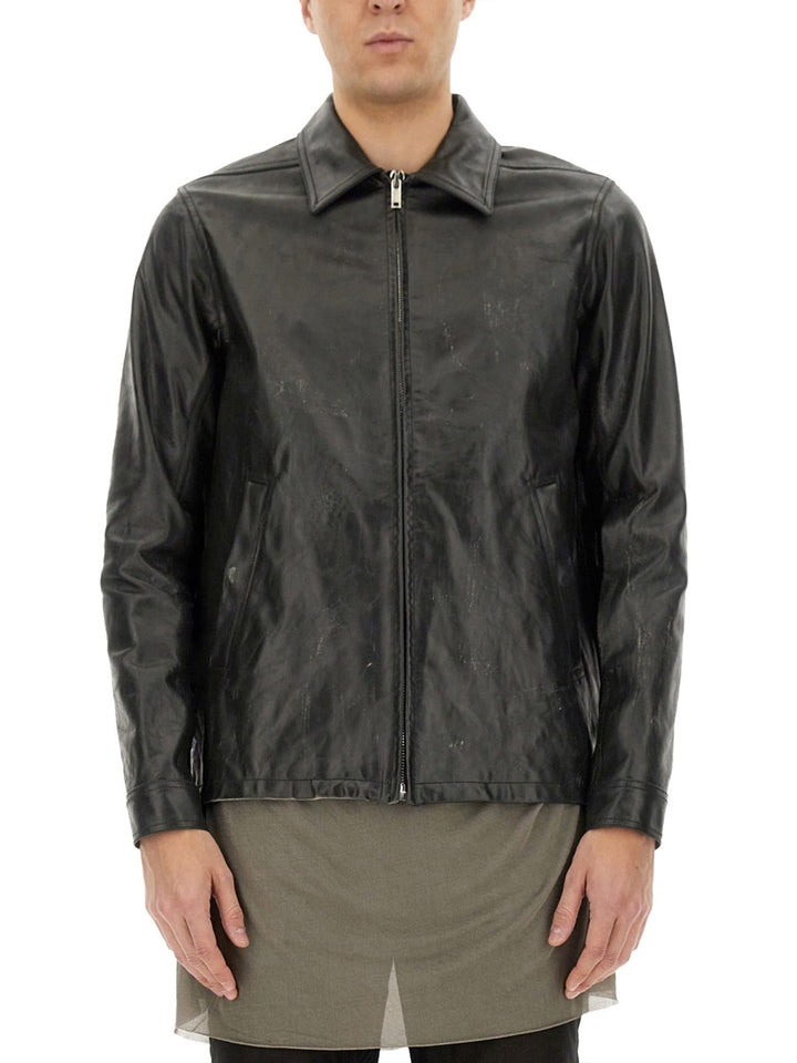 Rick Owens Leather Jackets - Black | Wanan Luxury
