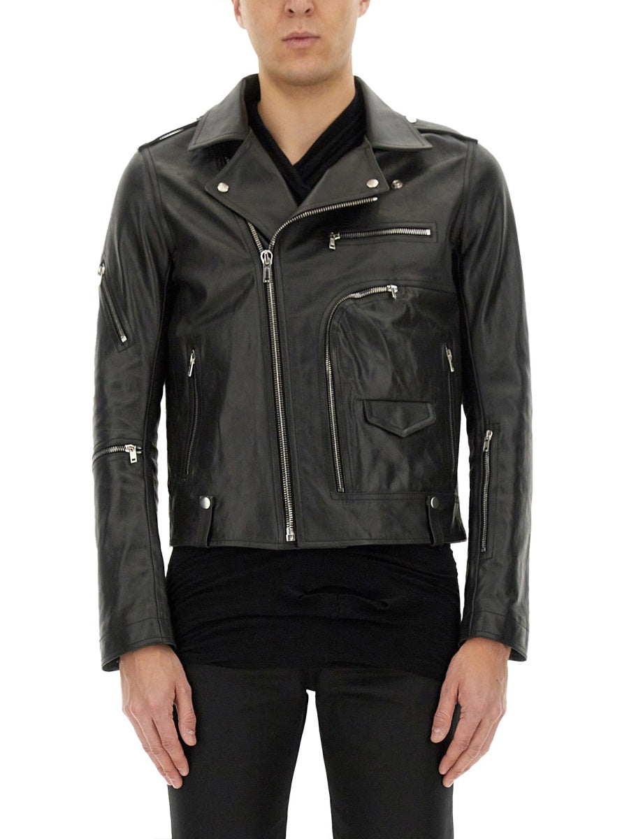 Rick Owens Leather Jackets - Black | Wanan Luxury