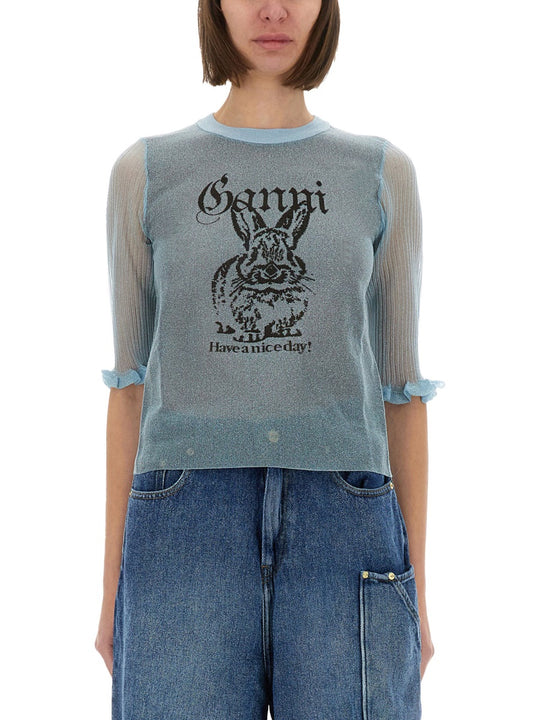 Lurex Knit "Bunny" Top