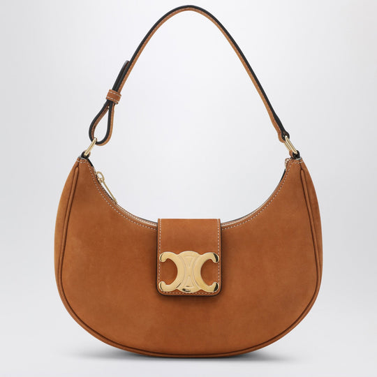 Medium Ava Triomphe Bag In Camel Suede