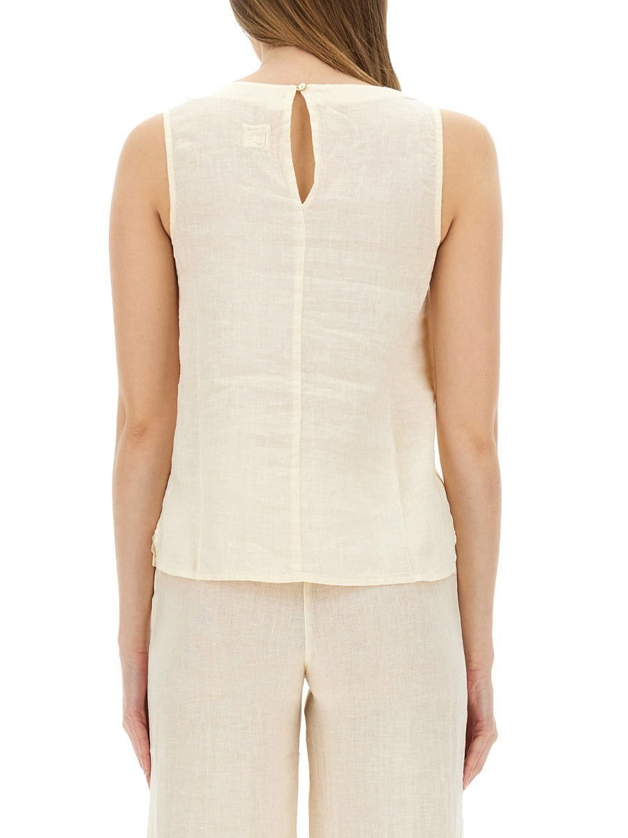 120% Lino Tops - Beige | Wanan Luxury