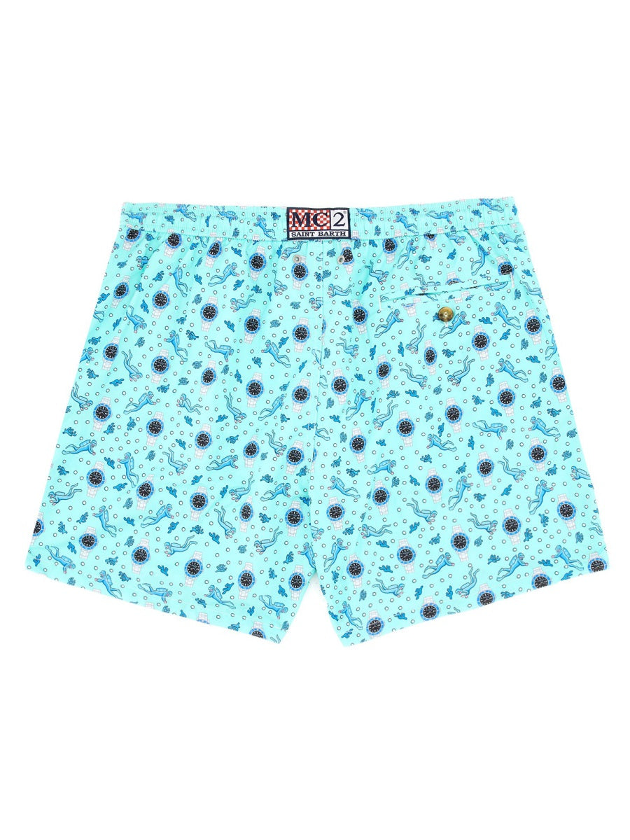 Mc2 Saint Barth Swimwears - White, Light Blue | Wanan Luxury