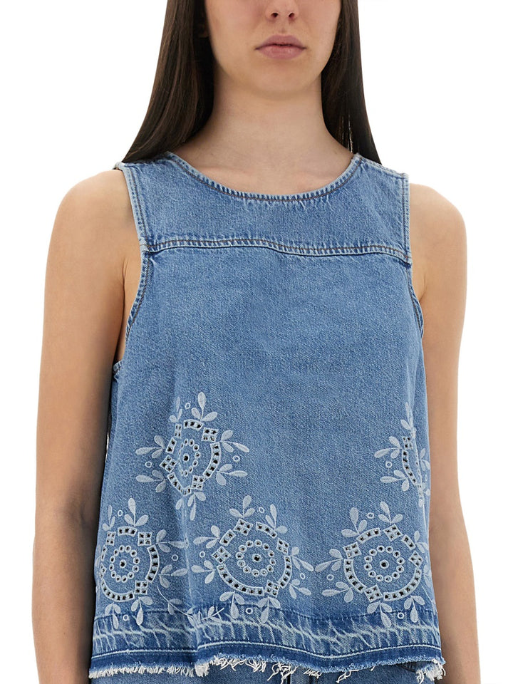 Ganni Tops - Blue | Wanan Luxury
