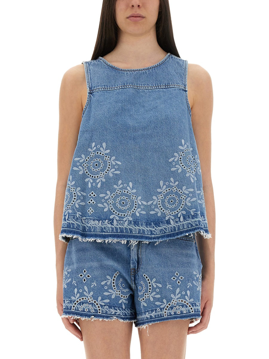 Ganni Tops - Blue | Wanan Luxury