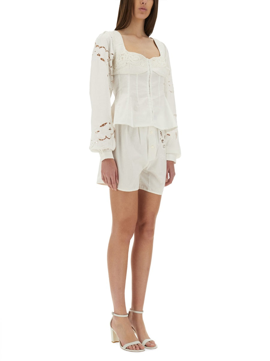 Marine Serre Shorts - White | Wanan Luxury