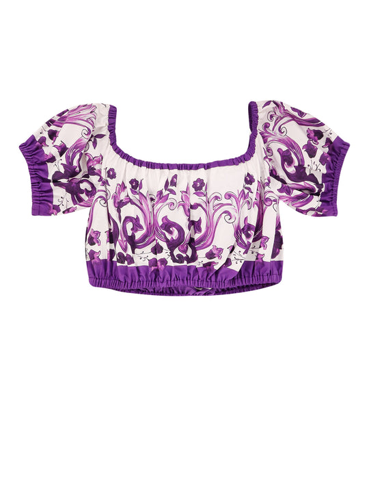 Cotton Top With Maiolica Print