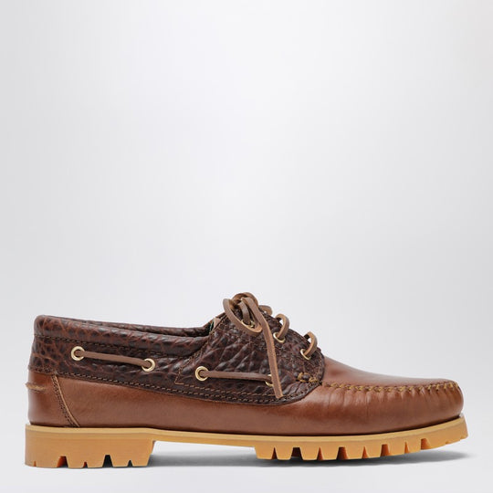 Brown Boat Shoe With Crocodile Insert