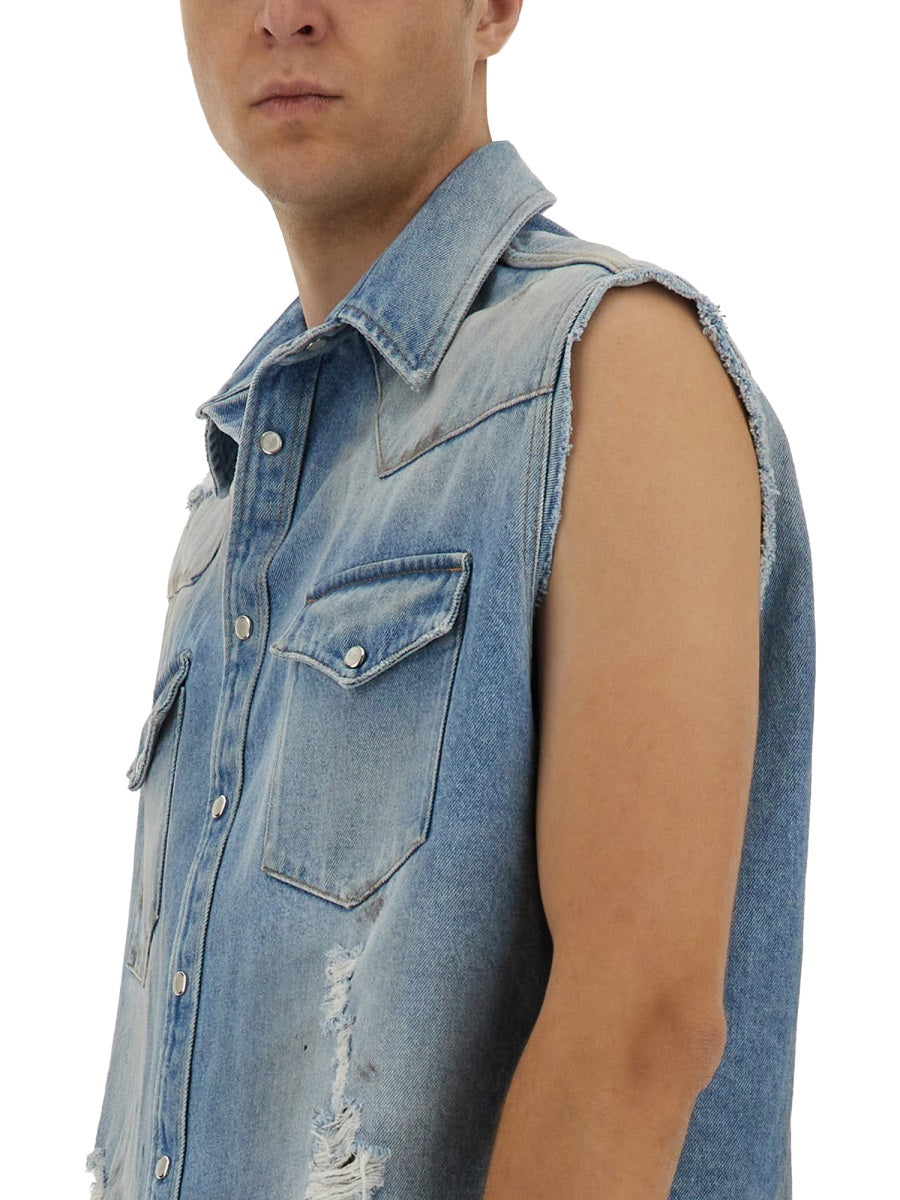 MM6 Maison Margiela Gilet - Blue | Wanan Luxury