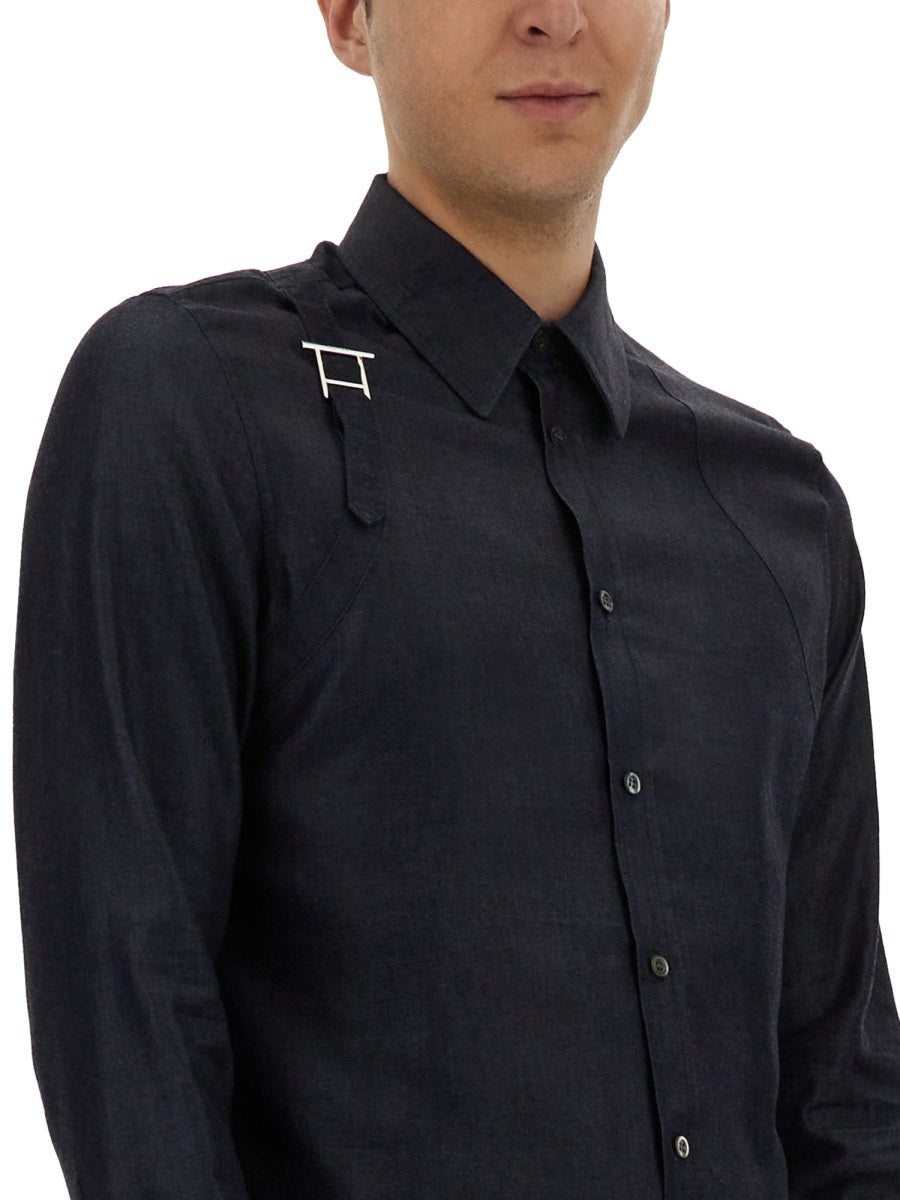 Alexander McQueen Shirts - Blue | Wanan Luxury