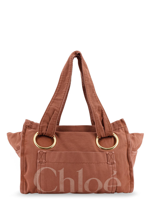 Chloé Plage Washed Cotton Shoulder Bag