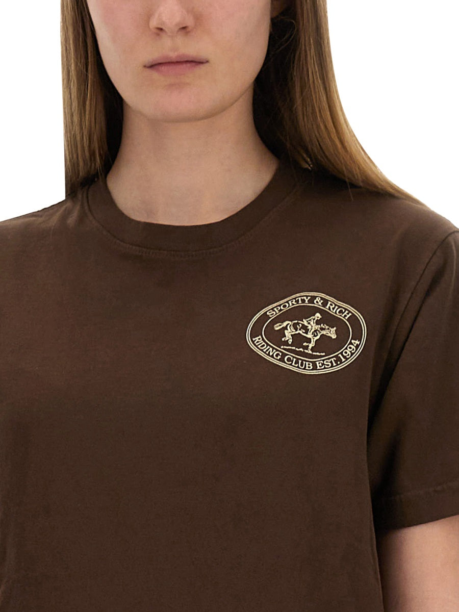 Sporty & Rich T shirts - Brown | Wanan Luxury