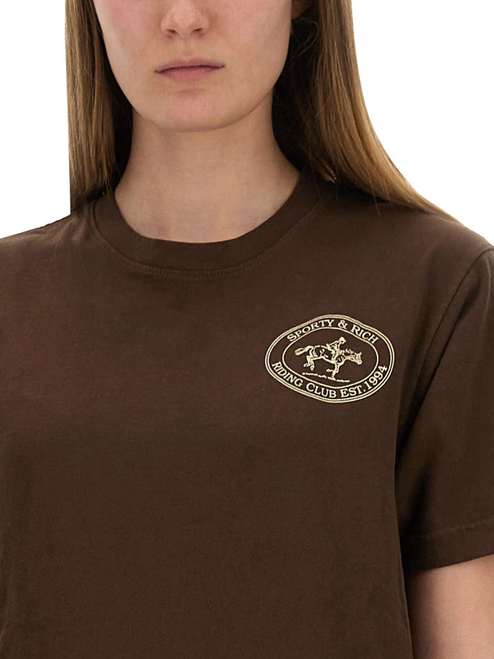 Sporty & Rich T shirts - Brown | Wanan Luxury