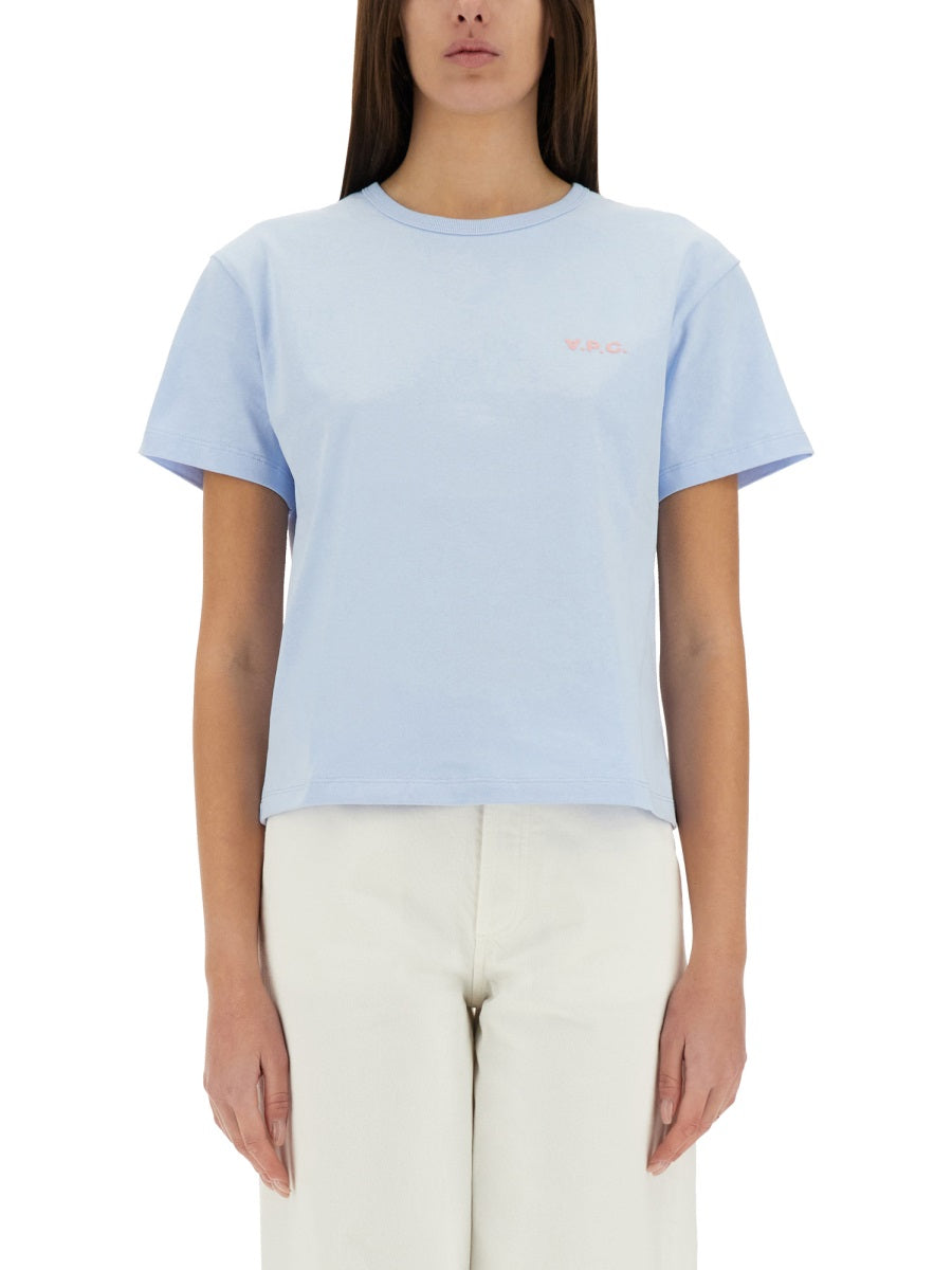 A.P.C. T shirts - Light Blue | Wanan Luxury