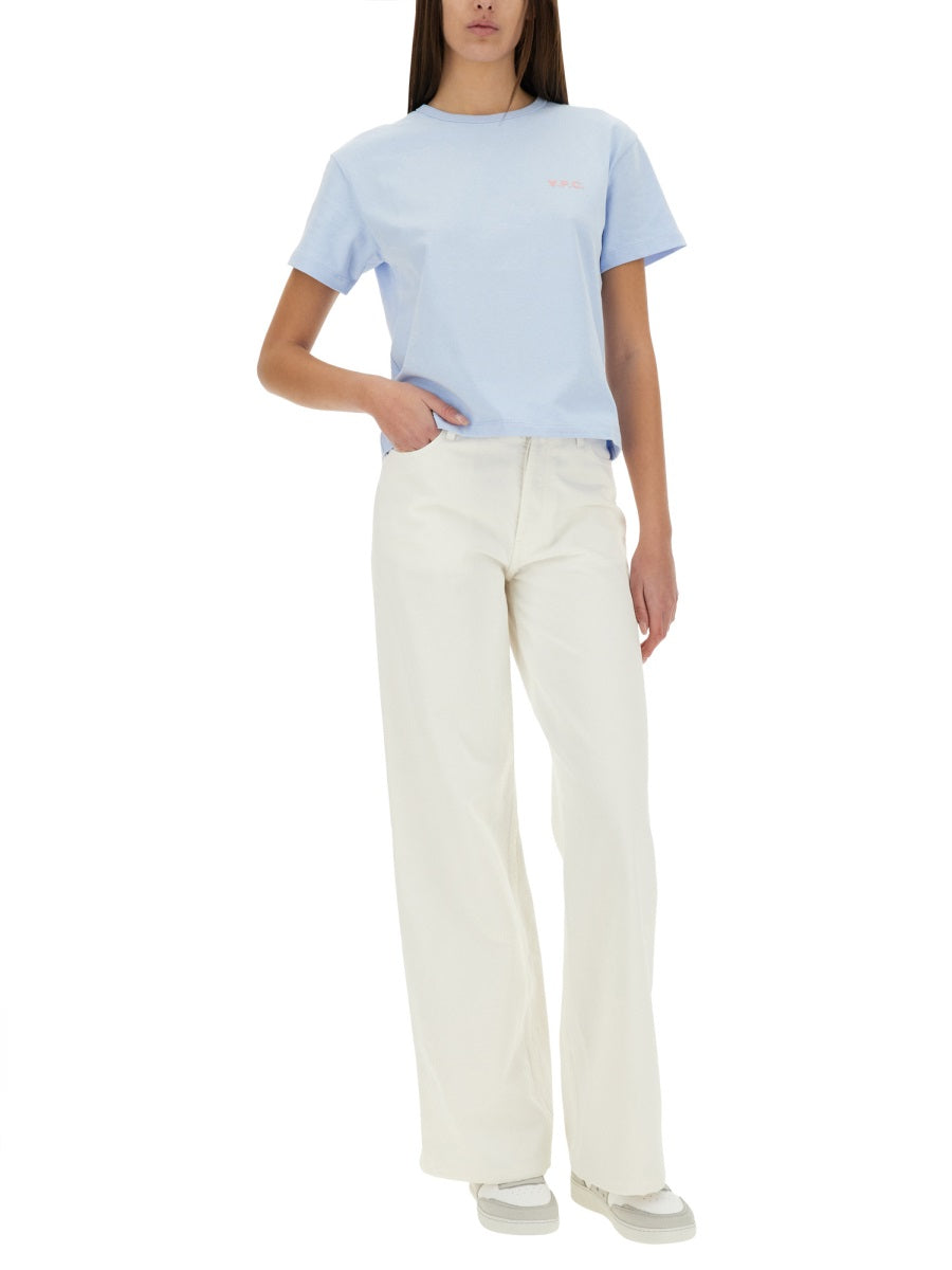 A.P.C. T shirts - Light Blue | Wanan Luxury