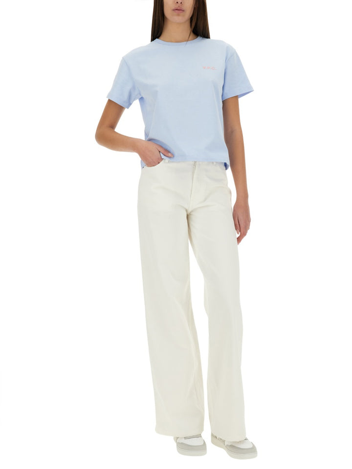 A.P.C. T shirts - Light Blue | Wanan Luxury
