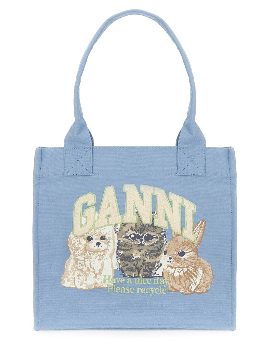 Ganni Hand Bags - White, Light Blue | Wanan Luxury
