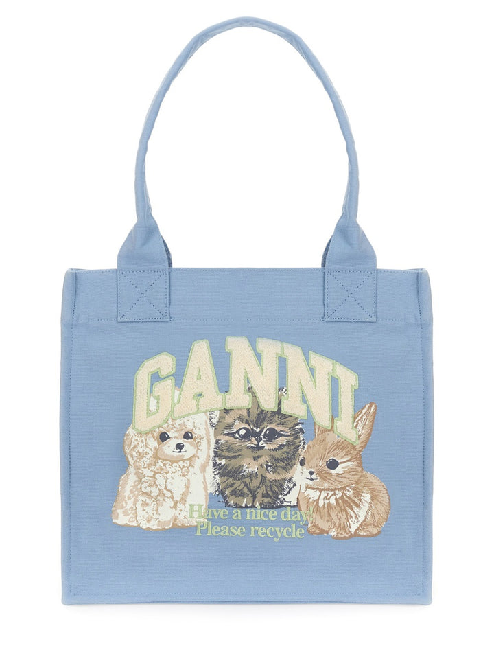 Ganni Hand Bags - White, Light Blue | Wanan Luxury