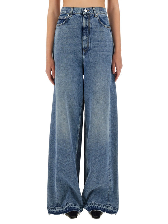 Wide-Leg Jeans With Contrasting Panels