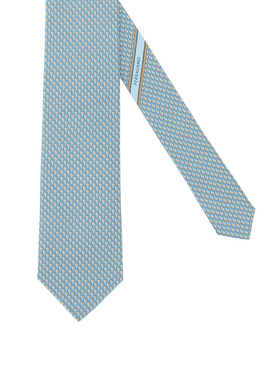 Ferragamo Ties & Papillon - White, Light Blue | Wanan Luxury