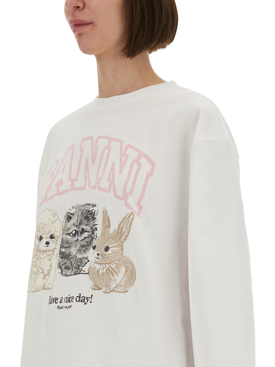 Ganni Sweatshirts - White | Wanan Luxury