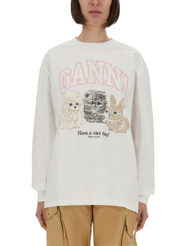 Ganni Sweatshirts - White | Wanan Luxury