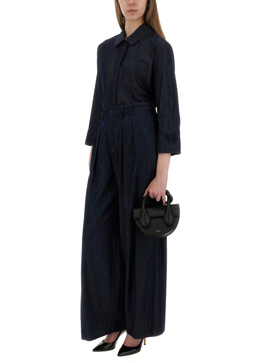 S Max Mara Pants - Blue | Wanan Luxury