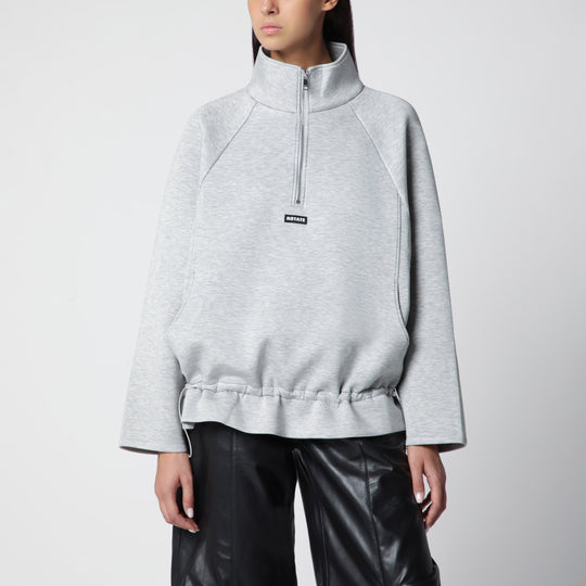 Light Grey Scuba Half Zip Jacket