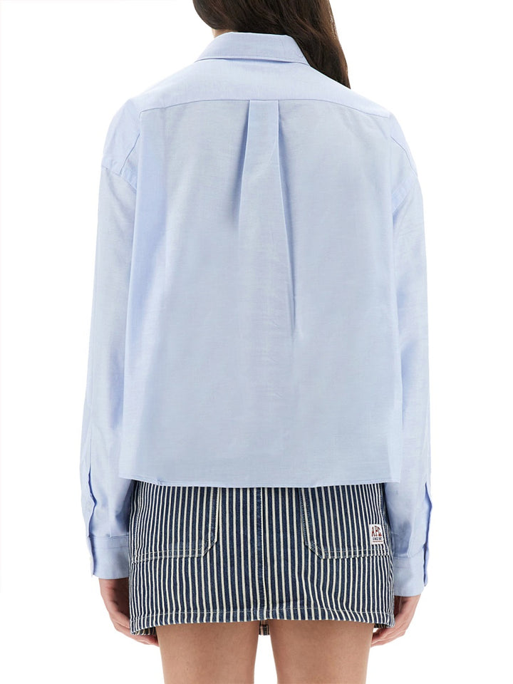A.P.C. Shirts - White, Light Blue | Wanan Luxury