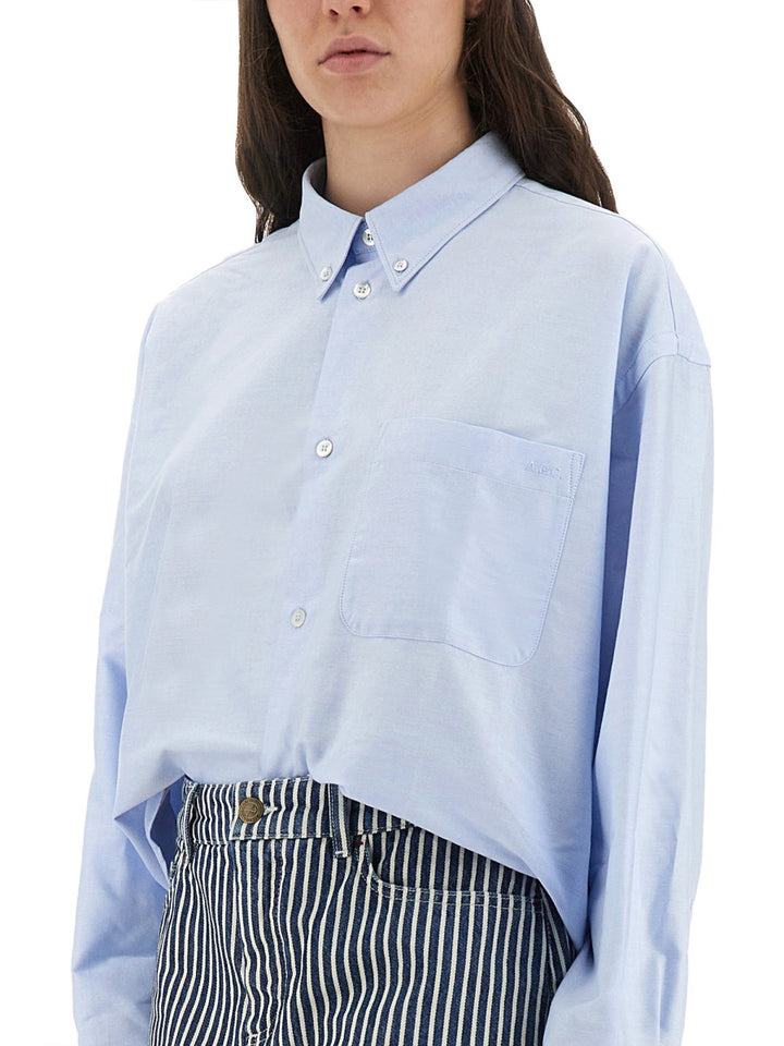 A.P.C. Shirts - White, Light Blue | Wanan Luxury