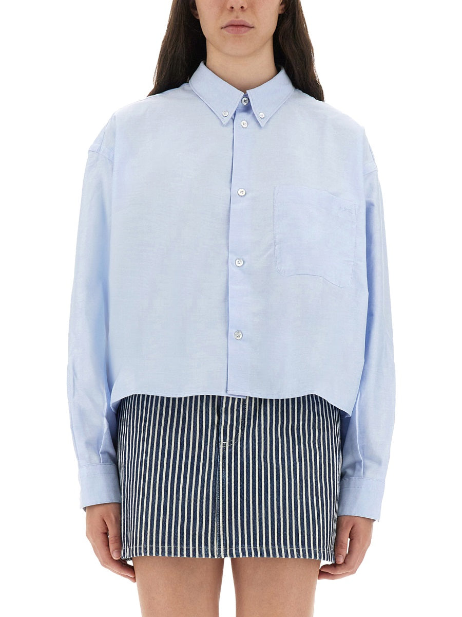 A.P.C. Shirts - White, Light Blue | Wanan Luxury