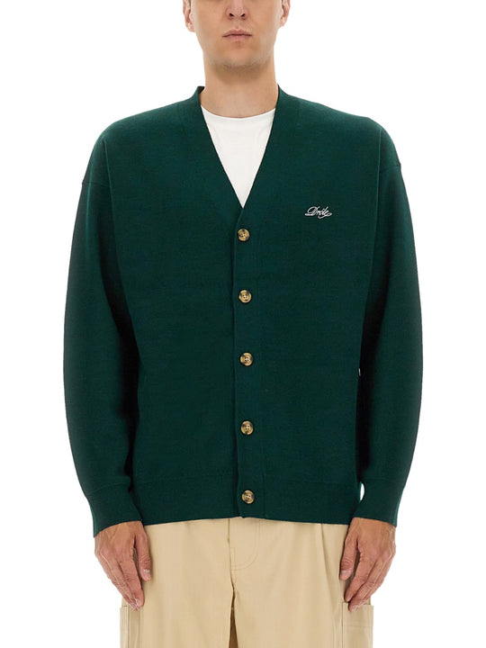 Cardigan With Logo Embroidery