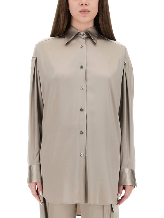 Stretch Silk Satin Shirt