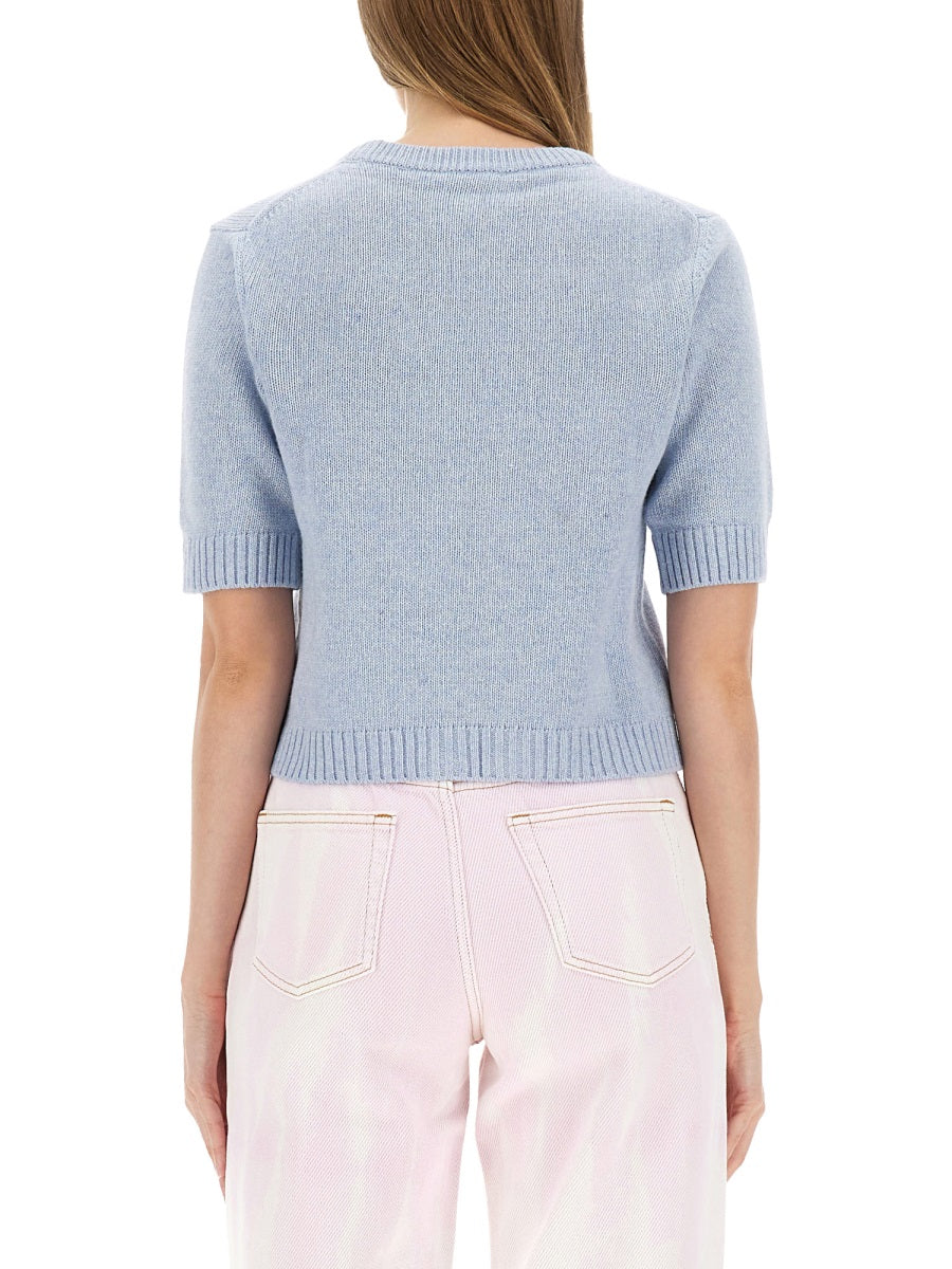 Ganni Sweaters - White, Light Blue | Wanan Luxury
