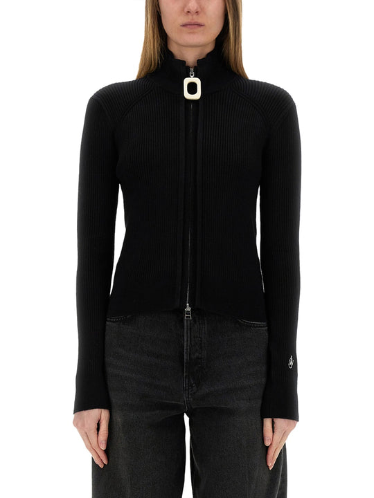 Fitted Cardigan With Zipper